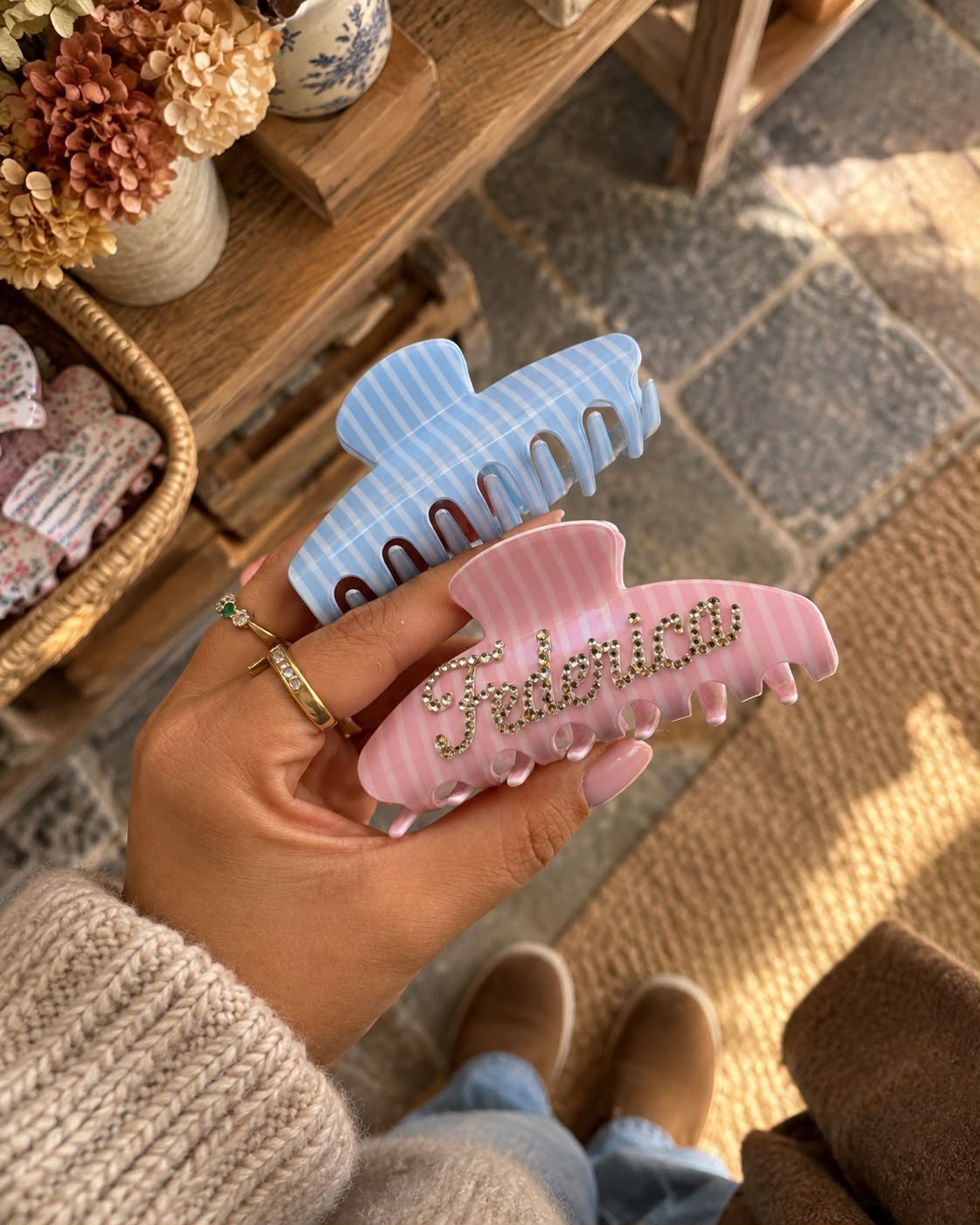 Limited edition custom hair clip - Gingham